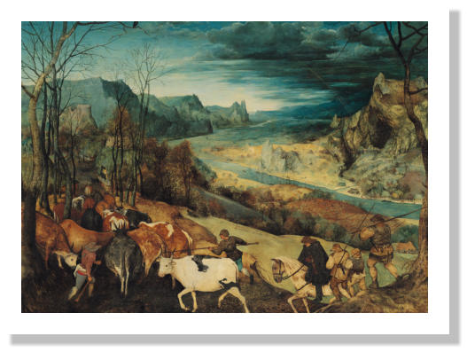 Pieter Bruegel d.. Die Heimkehr der Herde (Herbst)1565 Eichenholz; 117  159,7 cmWien, Kunsthistorisches Museum, Gemldegalerie  KHM-Museumsverband